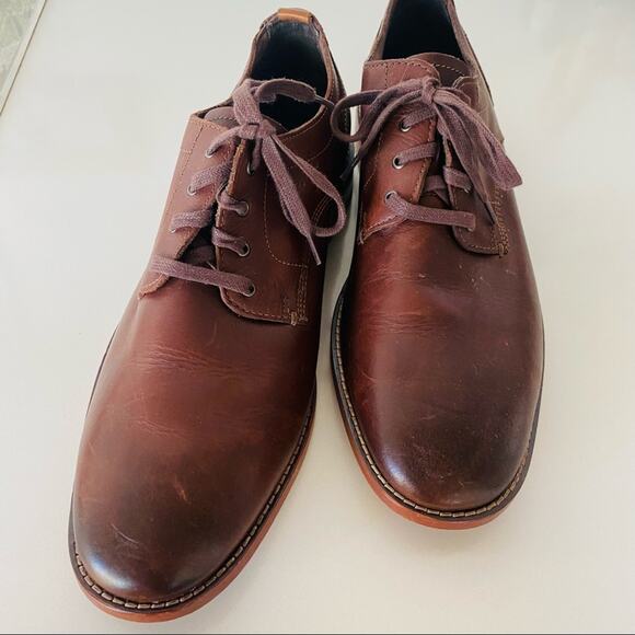 MENS COLE HAAN Dark Brown Mahogany Feathercraft Grand Blucher Oxford Lace Up 9 - Picture 8 of 10